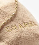 CHANEL 22 Mini Handbag   Shearling Lambskin & Gold-Tone Metal  Light Pink