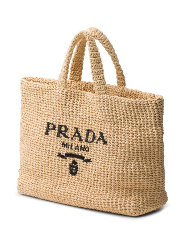 Prada logo-embroidered crochet tote bag - Image 5