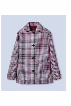 Wool crepe jacket Tailored design Premium wool fabric Button-down closure Sleek collar Chic silhouette sophisticated look Versatile jacket Classic tailoring Year-round wearbreathable fabric Elegant drape Timeless wardrobe piece Professional wear Flattering fit Wardrobe essential Gucci jacket Women clothing