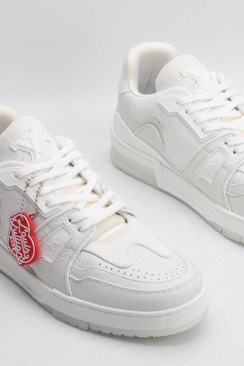 Louis Vuitton White Leather Low-Top Trainer Sneakers