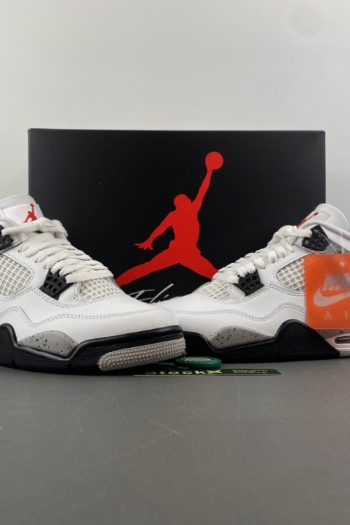 Air Jordan 4 Retro “White Cement” sneakers.
