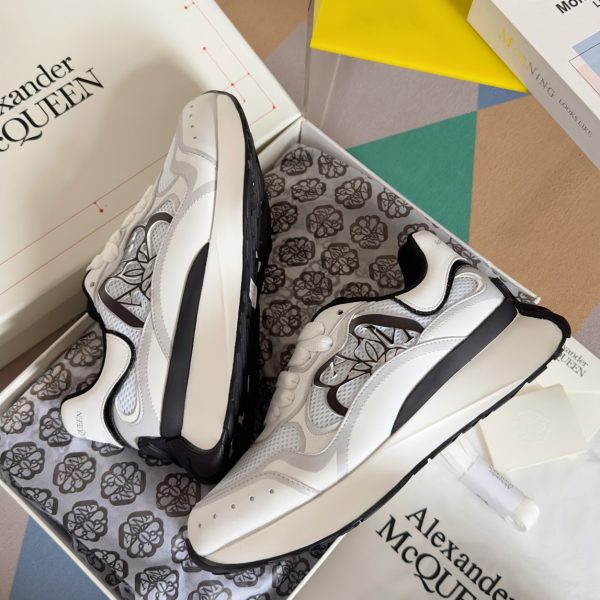 Alexander McQueen Sprint Runners - White & Black Mesh - Image 5