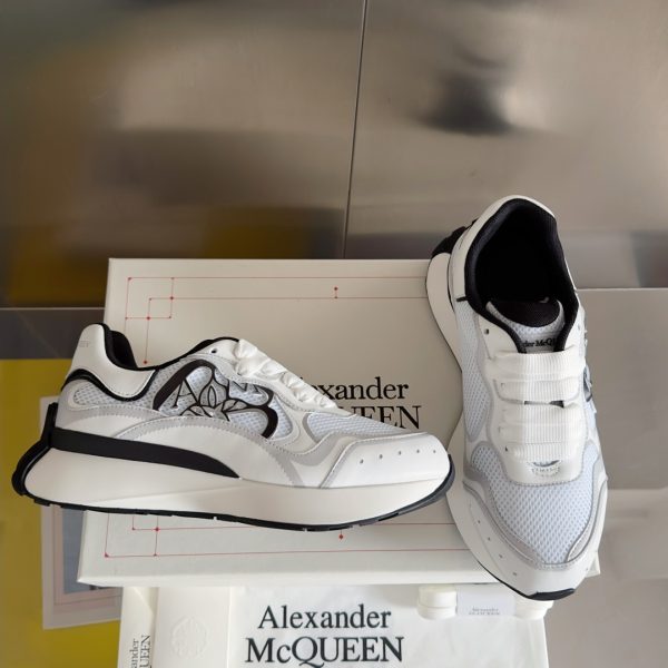 Alexander McQueen Sprint Runners - White & Black Mesh - Image 4