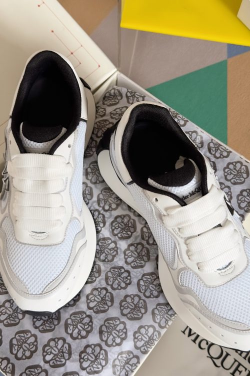 Alexander McQueen Sprint Runners – White & Black Mesh