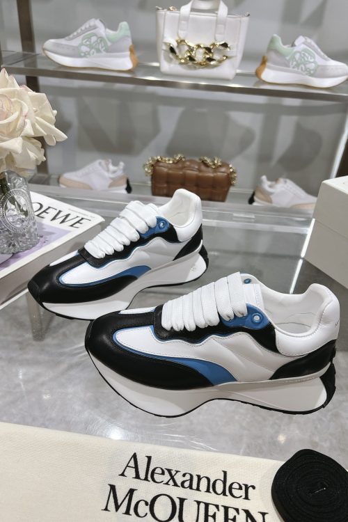 Alexander McQueen Sprint Runners – Black, White & Blue