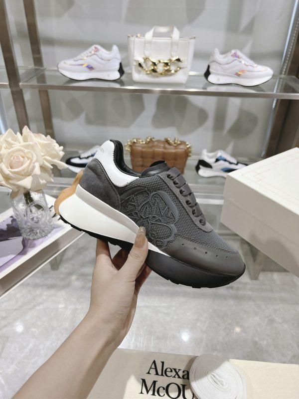 Alexander McQueen Sprint Runner in Grey with White Accents - Image 5