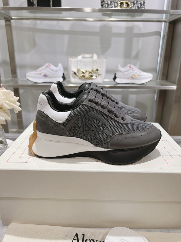 Alexander McQueen Sprint Runner in Grey with White Accents - Image 2