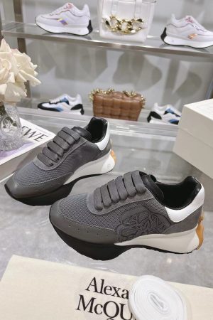 Alexander McQueen Sprint Runner in Grey with White Accents