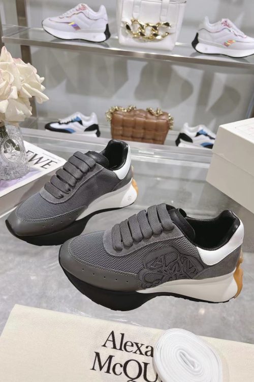 Alexander McQueen Sprint Runner in Grey with White Accents