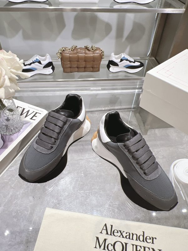 Alexander McQueen Sprint Runner in Grey with White Accents - Image 4