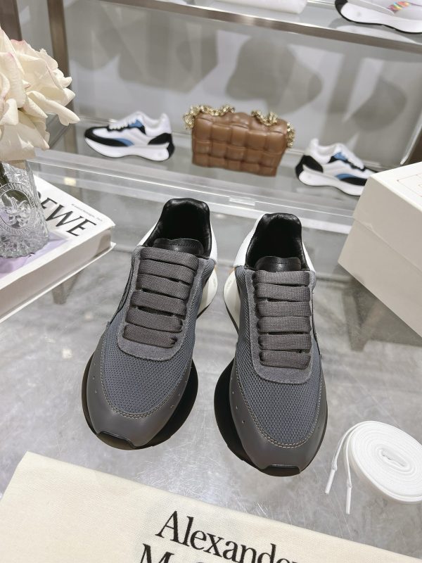 Alexander McQueen Sprint Runner in Grey with White Accents - Image 3