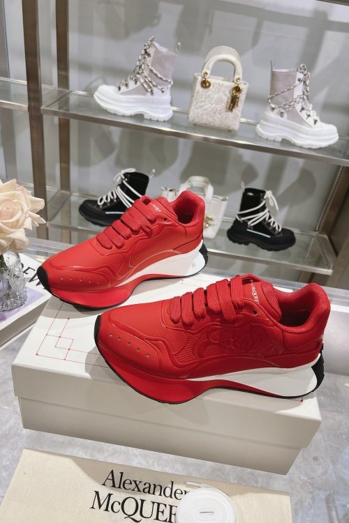 Alexander McQueen Runner Sneakers – All-Red