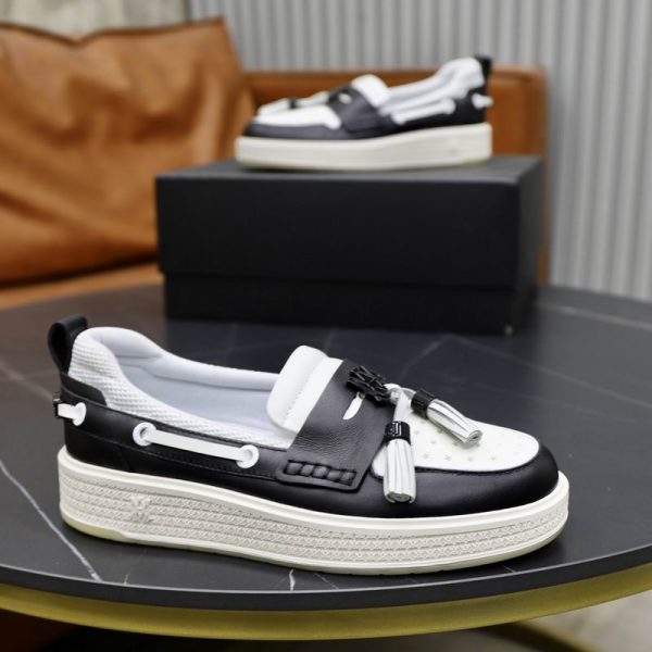 Amiri MA Tassel Hybrid Loafers in Black and White Leather - Image 3
