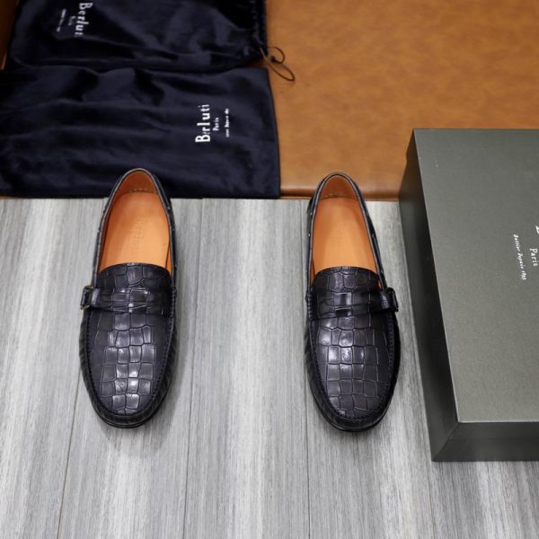 Berluti Crocodile-Embossed Leather Loafers with Strap & Buckle - Image 2