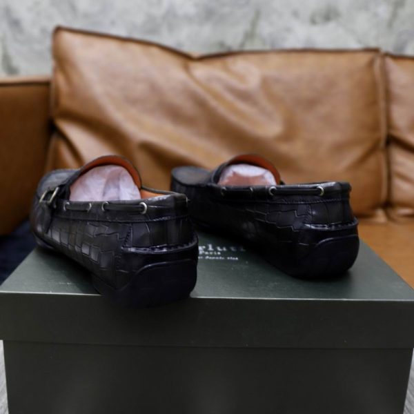 Berluti Crocodile-Embossed Leather Loafers with Strap & Buckle - Image 8