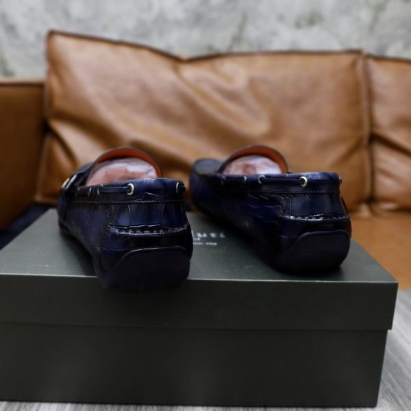 Berluti Crocodile-Embossed Leather Loafers with Strap & Buckle - Image 12