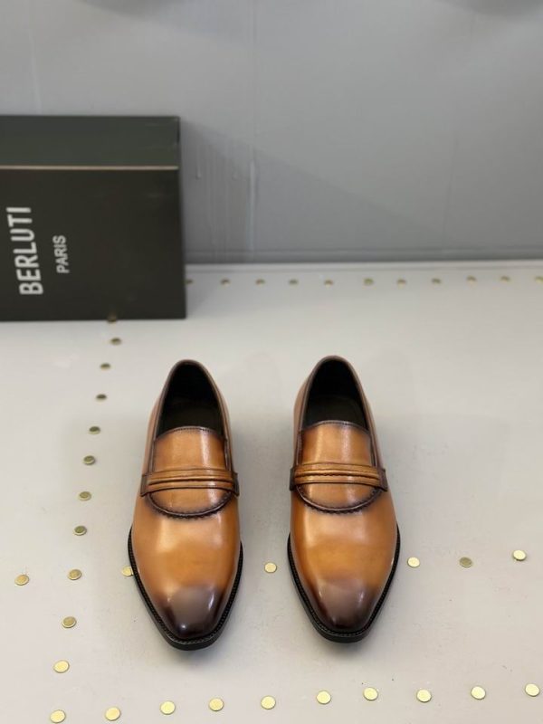 Berluti Andy Burnished Patina Leather Penny Loafers