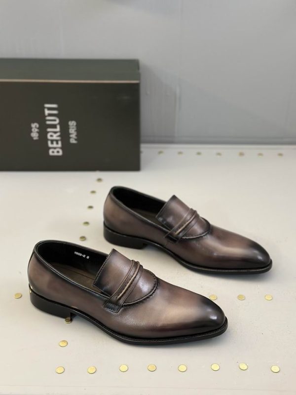 Berluti Andy Burnished Patina Leather Penny Loafers - Image 6