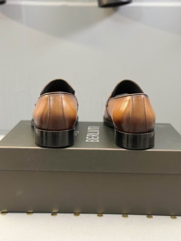Berluti Andy Burnished Patina Leather Penny Loafers - Image 5