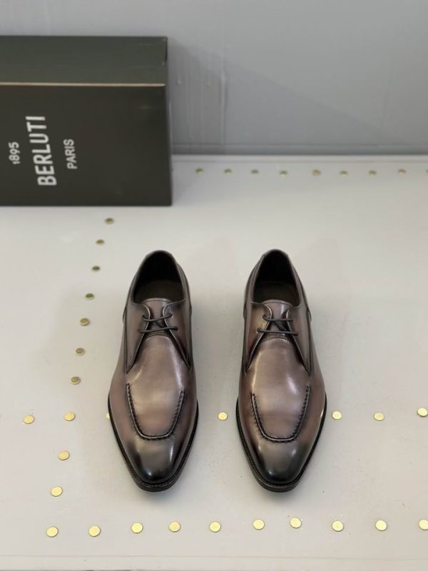 Berluti New Oslo Polished Leather Derby Shoes with Burnished Detail