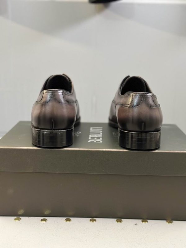 Berluti New Oslo Polished Leather Derby Shoes with Burnished Detail - Image 6