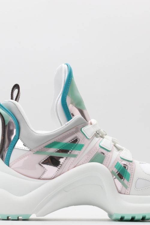 Louis Vuitton White, Pink & Aqua Chunky Athletic Sneakers