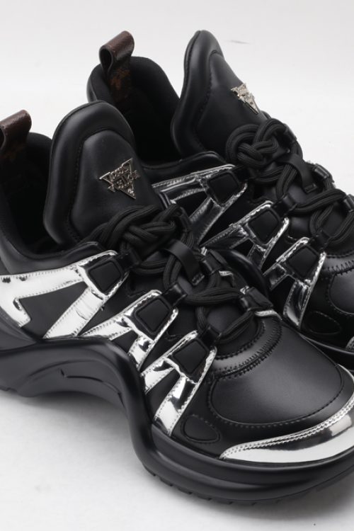 Louis Vuitton Bold Sculptural Black & Silver Chunky Sneakers