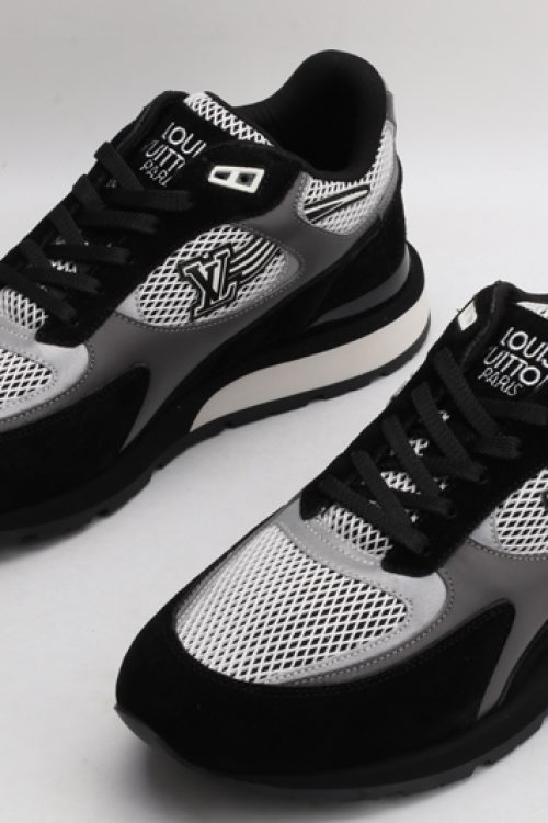 Louis Vuitton Athletic Black White Gray Mesh Running Sneakers