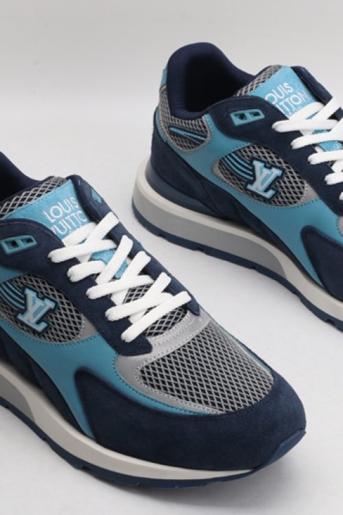 Louis Vuitton Navy Blue & Turquoise Athletic Runner Sneakers