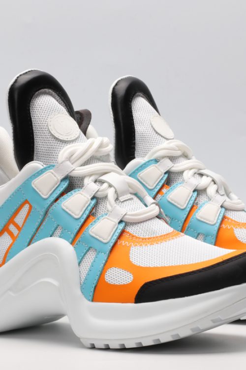 louis vuitton White, Blue, and Orange Archlight Sneakers
