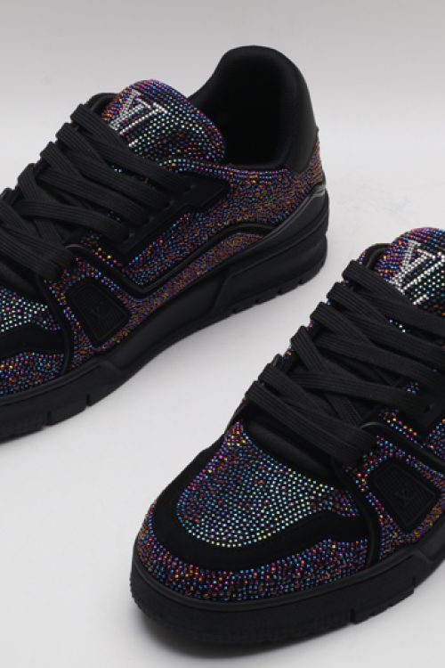 Louis Vuitton LV Trainer Sneakers – Black Multi-Color Crystal