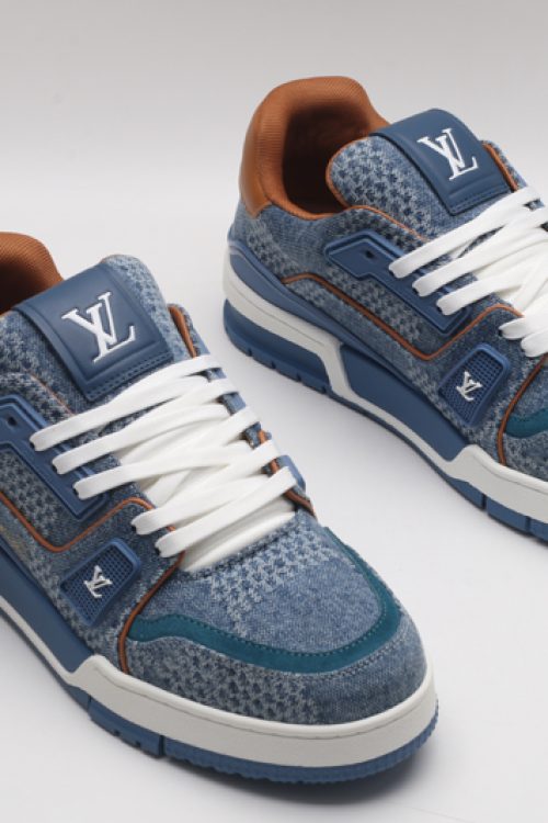 Louis Vuitton LV Trainer Low-Top Sneakers – Blue Denim & Tan