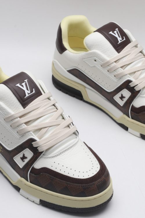 Louis Vuitton LV Trainer Low-Top Sneakers – White & Brown