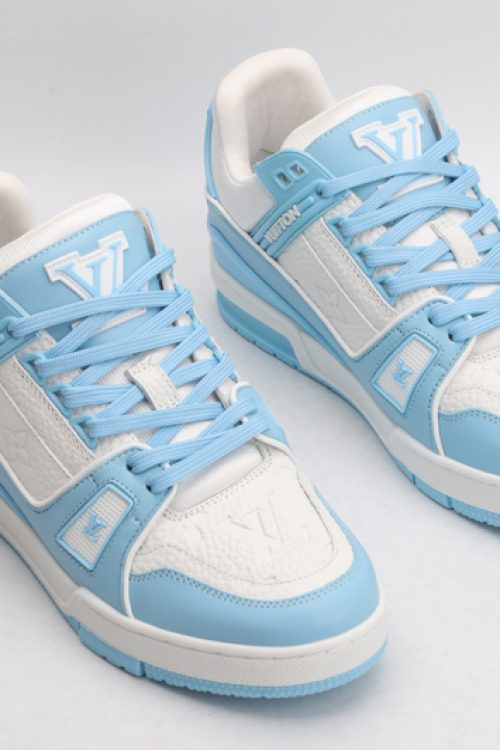 Louis Vuitton LV Trainer Light Blue White Low Top Sneakers