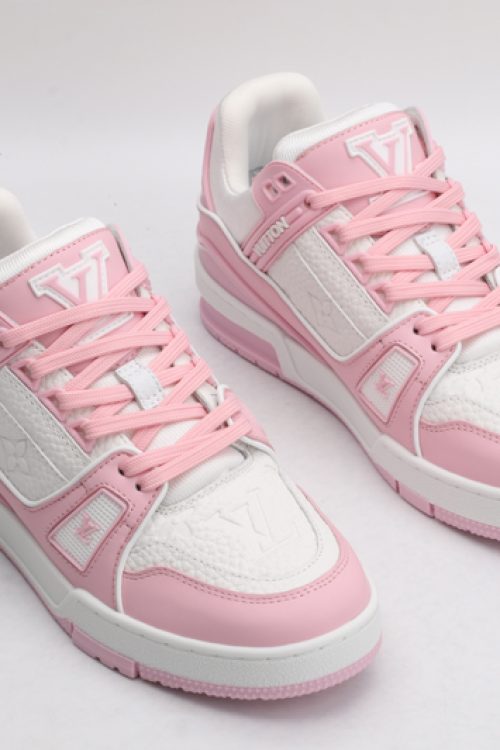 Louis Vuitton LV Trainer Low-Top Sneakers – White and Pink