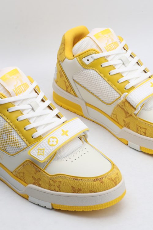 Louis Vuitton LV Trainer Sneaker in Yellow and White with Strap