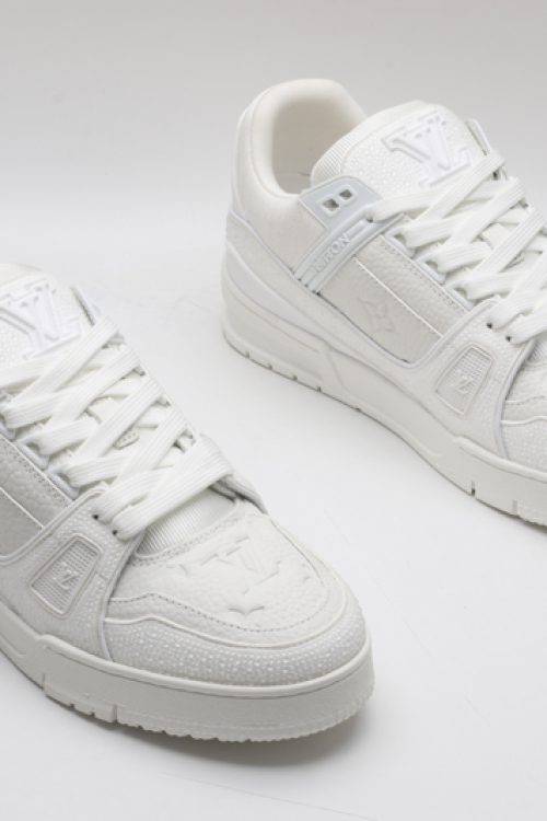 Louis Vuitton LV Trainer Low-Top Sneakers – White & Grey