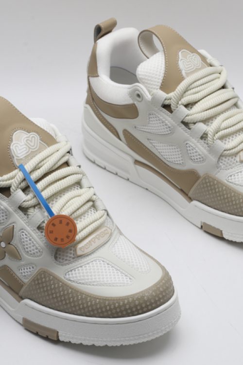 Louis Vuitton LV Trainer Sneakers – White and Tan