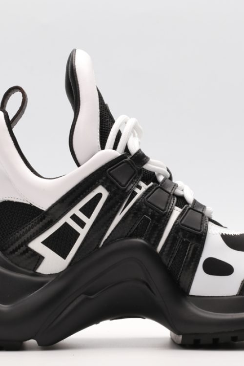 Louis Vuitton Black and White Chunky Low-Top Sneakers