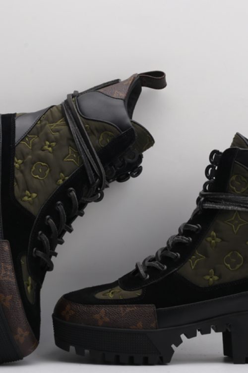 Louis Vuitton Monogram Canvas Combat Platform Boots